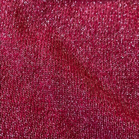 Susan Graver Fuchsia Berry Pink Metallic Knit Top - Picture 6 of 8